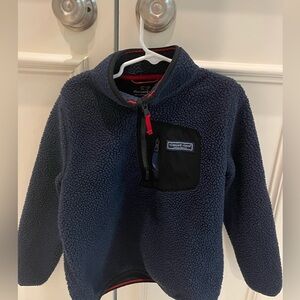 Vineyard Vines Kids Navy Sherpa Full-zip pullover